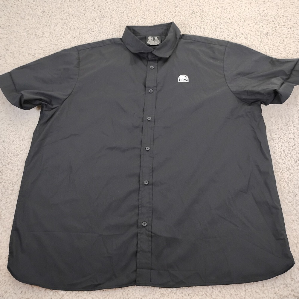 Taco Bell Shirt Mens XL Black Button Employee Fast Food Taco Work Restaurant
